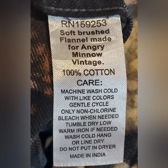 Angry Minnow Bleach Splatter Flannel Shirt Raven Graphic Boho Grunge Witchy XXL - Picture 11 of 16